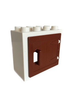 Lego Duplo okno/dvířka bílohnědé